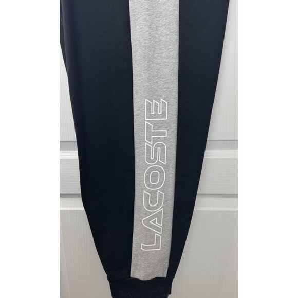 LACOSTE Size 3XLT Tall Graphic Logo Gray & Black Sweatpants NWT $130 - Picture 1 of 15
